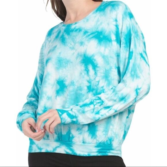 Young Fabulous Broke Blue and White Tie Dye Lightweight Sweatshirt Small NWT - Picture 1 of 10